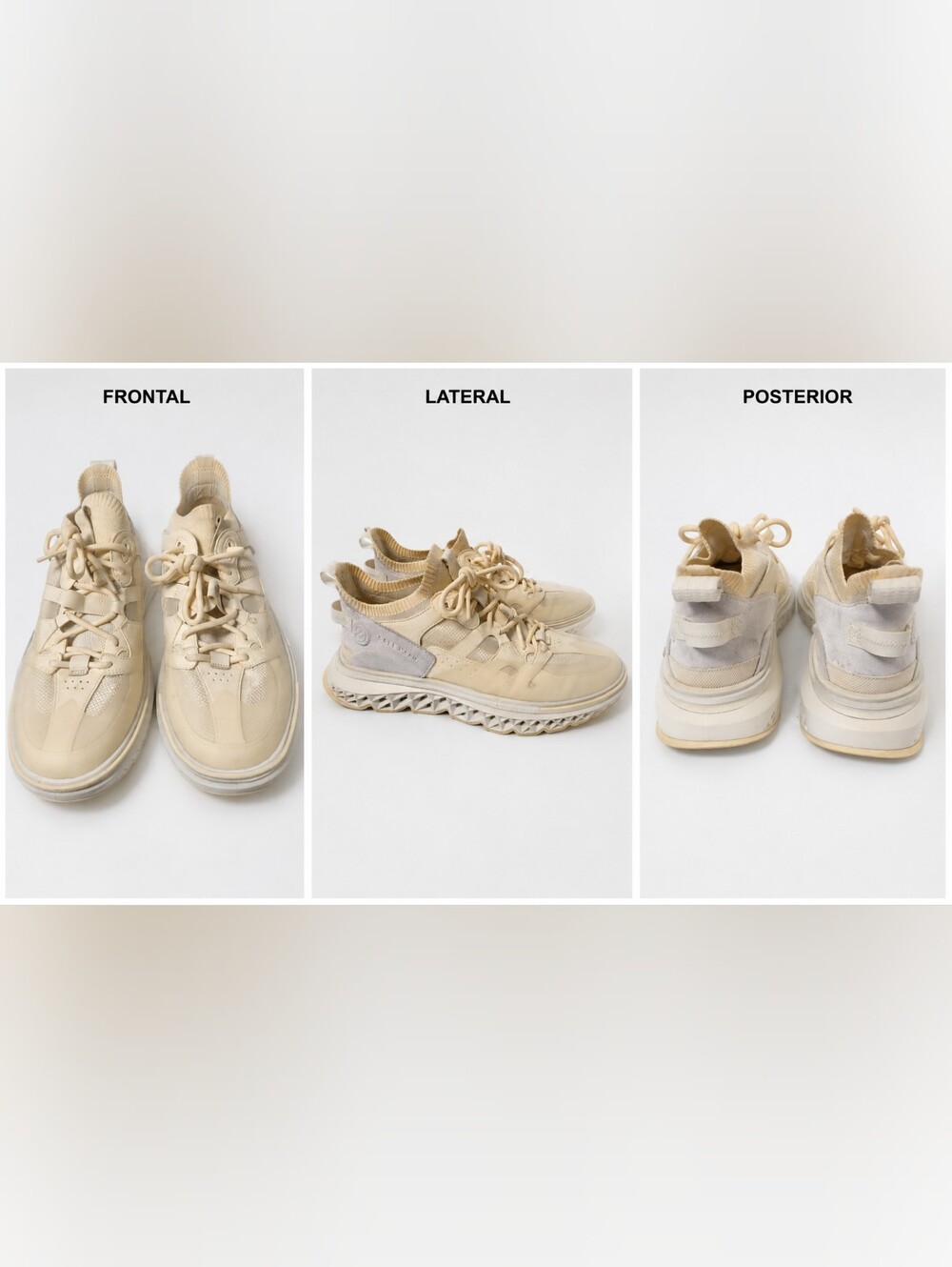 Cole Haan Neutral Beige Knit-Trim Sneakers Size 10M
